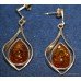 Fine Pair of Elegant 9ct Art Nouveau Style Amber Dropper Earrings