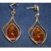 Fine Pair of Elegant 9ct Art Nouveau Style Amber Dropper Earrings