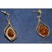 Fine Pair of Elegant 9ct Art Nouveau Style Amber Dropper Earrings