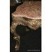 Pair Rouge Marble Topped Carved Wood Gilt Occasional Tables