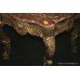 Pair Rouge Marble Topped Carved Wood Gilt Occasional Tables