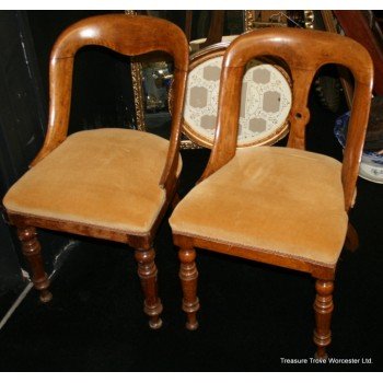 Pair of Victorian Carved Oak Occasional Chairs