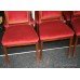 Set of 6 Regency Mahogany Brass Inlaid Red Velvet Dining Chairs