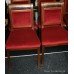 Set of 6 Regency Mahogany Brass Inlaid Red Velvet Dining Chairs