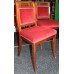 Set of 6 Regency Mahogany Brass Inlaid Red Velvet Dining Chairs