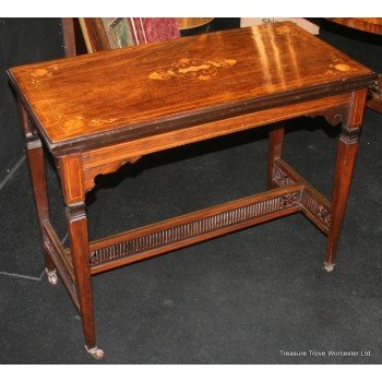 Inlaid Rosewood Victorian James Shoolbred Card Table