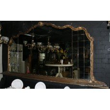 9ft Carved Gilt Antique Victorian Spanish Overmantle Mirror