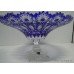 Blue Cut Glass Overlay Crystal Comport