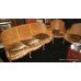 French Bergere Cane 3-Piece Suite Sofa, 2 Armchairs