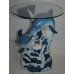 Sculptural Glass Topped Dolphin Lamp Table