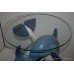 Sculptural Glass Topped Dolphin Lamp Table