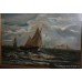 Painting E.Baker (19th c.) Seascape Oil on Canvas