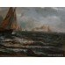 Painting E.Baker (19th c.) Seascape Oil on Canvas