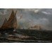 Painting E.Baker (19th c.) Seascape Oil on Canvas