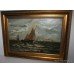 Painting E.Baker (19th c.) Seascape Oil on Canvas