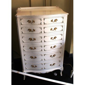 French Style Painted Shabby Chic 6 Drawer Chest of Drawers