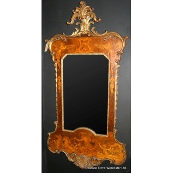 Inlaid Ornate Neoclassical Looking Glass