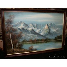 K.Bowman Mountain Landscape Oil on Canvas