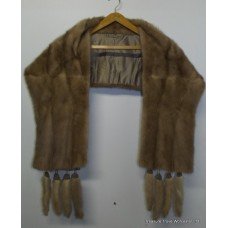 Ladies Pastel Mink Fur Stole with Tails