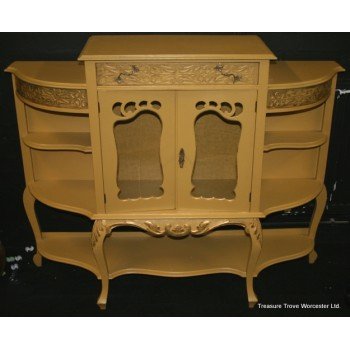 Painted Mustard Yellow Victorian Credenza