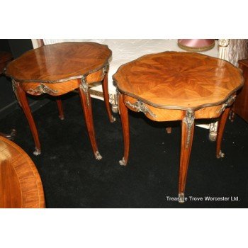 Pair of Brass Bound Kingwood Occasional Tables