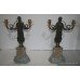 Pair of Bronze & Marble Candelabras