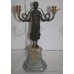 Pair of Bronze & Marble Candelabras