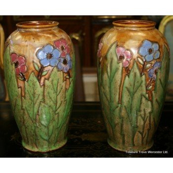 Pair Ovoid Royal Doulton Vases c. 1929 X8786Y 