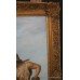 Religious Oil on Canvas Antique Style Heavy Gilt Frame