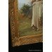 Religious Oil on Canvas Antique Style Heavy Gilt Frame