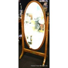 Fine Painted Satinwood Cheval Mirror