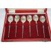 Cased Set of Six Silver Commemorative Anointing Spoons 1977