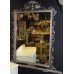 Large Vintage Silver Finish Carved Overmantle Mirror