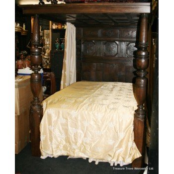 Antique Period English 16th c. Oak Four Poster Bed