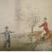 Antique English Humorous Fox Hunting Watercolour