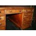 Antique Leather Topped Mahogany Partners Desk