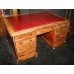 Antique Leather Topped Mahogany Partners Desk