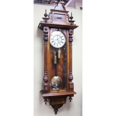 Handsome Antique Victorian Walnut Vienna Wall Clock