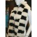 Fine Art Deco Harlequin Arctic & Black Fox Fur Stole