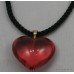 Baccarat Heart Pendant 18ct Gold on Silk Chord 