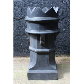 Black Castellated Chimney Planter