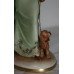 Capodimonte Figure Lady Walking Dog