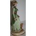 Capodimonte Figure Lady Walking Dog