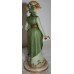 Capodimonte Figure Lady Walking Dog