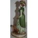 Capodimonte Figure Lady Walking Dog