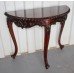 Carved Mahogany Demilune Side Table