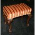 Early 19th c. Irish Carved Walnut Upholstered Stool