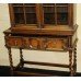 Carved Oak Display Cabinet on Barley Twist Legs