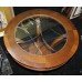 Carved Wood Circular Glass Topped Coffee Table Wine Table