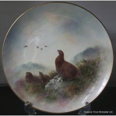 Coalport Hand Painted Grouse Plate by Richard Budd